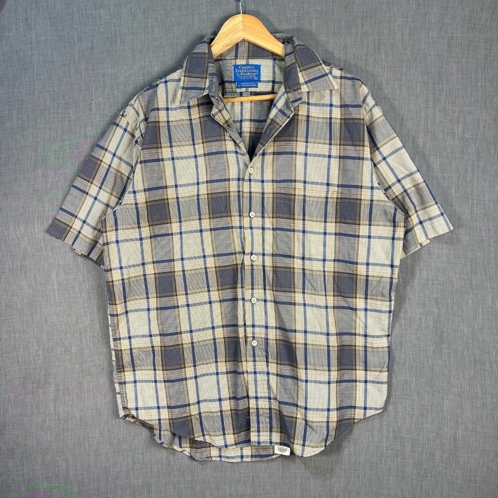 Country Traditionals By Pendleton Shirt Large Plaid Button Down US Made
